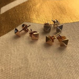 Set of 3 pyramid earrings